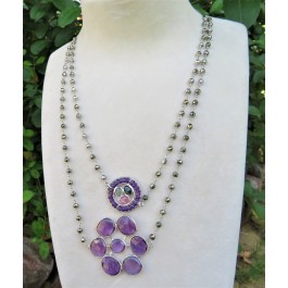 Natural Amethyst Necklace - 925 Sterlng Silver Necklace - Boho Necklace - Women Jewelry - Handmade Necklace
